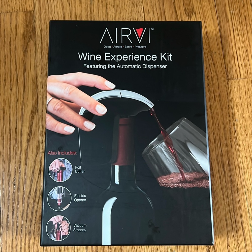 Airvi Wine Experience Kit featuring the Automatic Dispenser Brand New Sealed Box